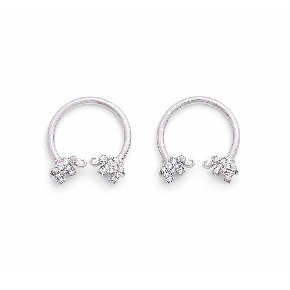 14g 1/2” Square Jeweled Elephant Circular Barbell — Price Per 1