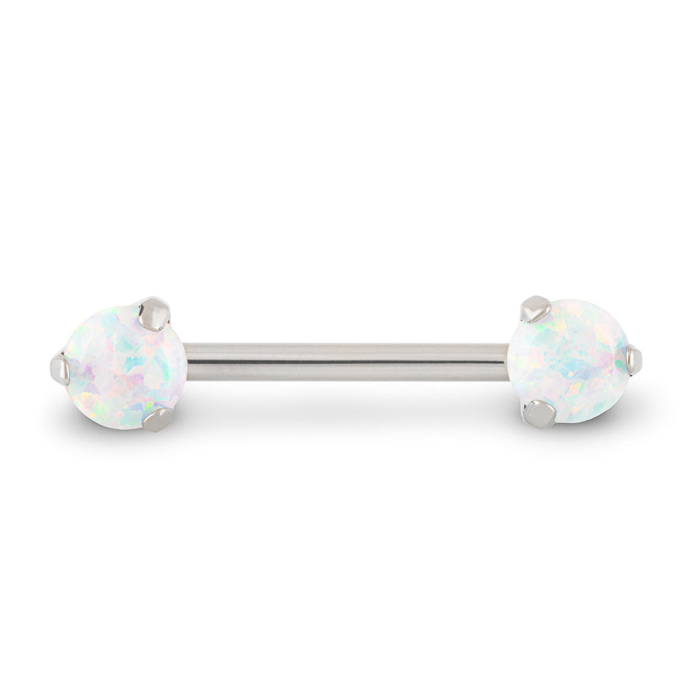 Opal Titanium Nipple Barbell - Threadless