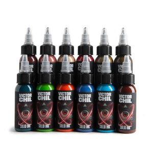 Victor Chil 12 Color Set — Solid Ink — 1oz Bottles