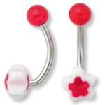 14g 7/16" Acrylic Star & Heart Belly Ring Mix - Price Per 10
