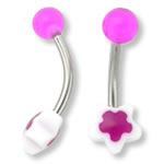 14g 7/16" Acrylic Star & Heart Belly Ring Mix - Price Per 10