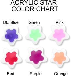 14g 7/16" Acrylic Star & Heart Belly Ring Mix - Price Per 10