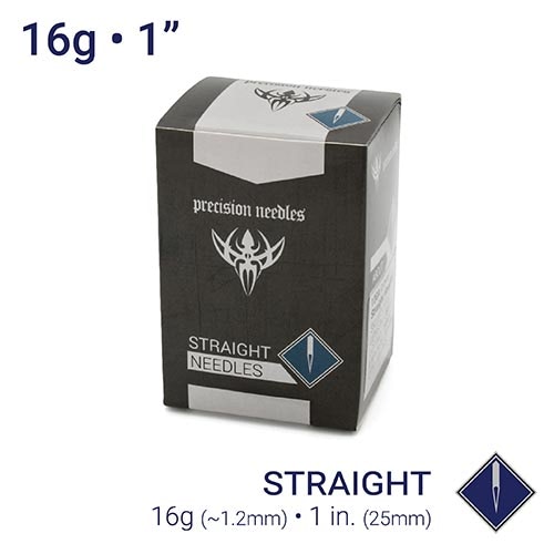 16g Sterilized 1" Body Piercing Needles — Box of 100