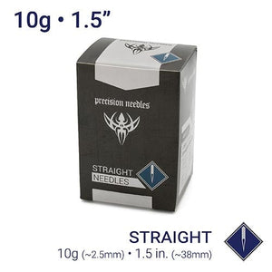 10g Sterilized 1.5" Body Piercing Needles — Box of 50