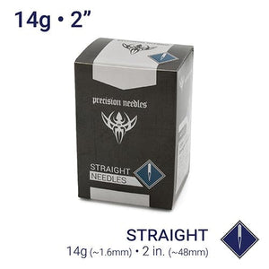 14g Sterilized 2" Body Piercing Needles — Box of 100