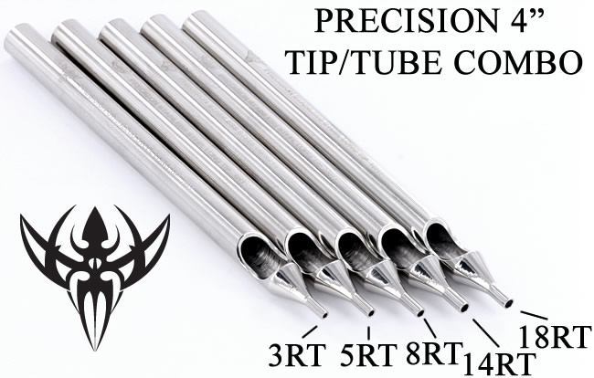 4" Precision Round Tattoo Tip - Tip Tube Set Up