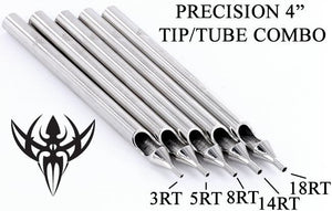 4" Precision Round Tattoo Tip - Tip Tube Set Up