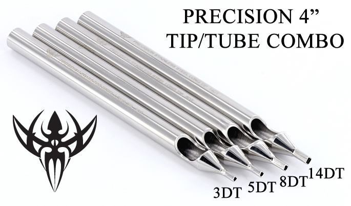4" Precision Diamond Tattoo Tip - Tip Tube Set Up
