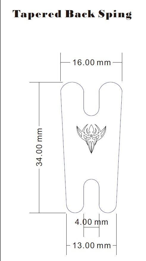 .020" Thick Tapered Blue Carbon Steel Back Spring