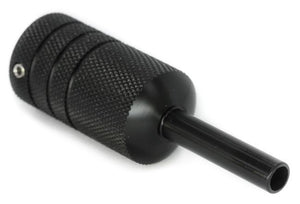 Knurling Lightweight Autoclavable Ballistic Plastic 1" Black Tattoo Grip - One-Piece Design