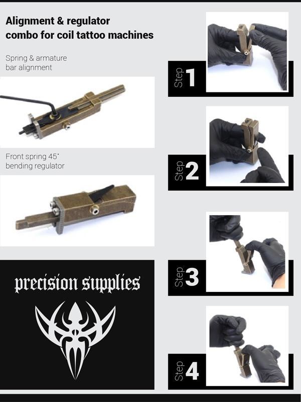 Brass Spring Flake Adjuster and Spring Bender - Alignment & Regulator Combo For Coil Tattoo Machines