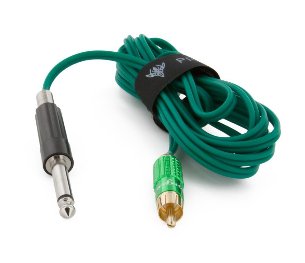Polarized Silicone Wire Green RCA Cord (8 ft.)