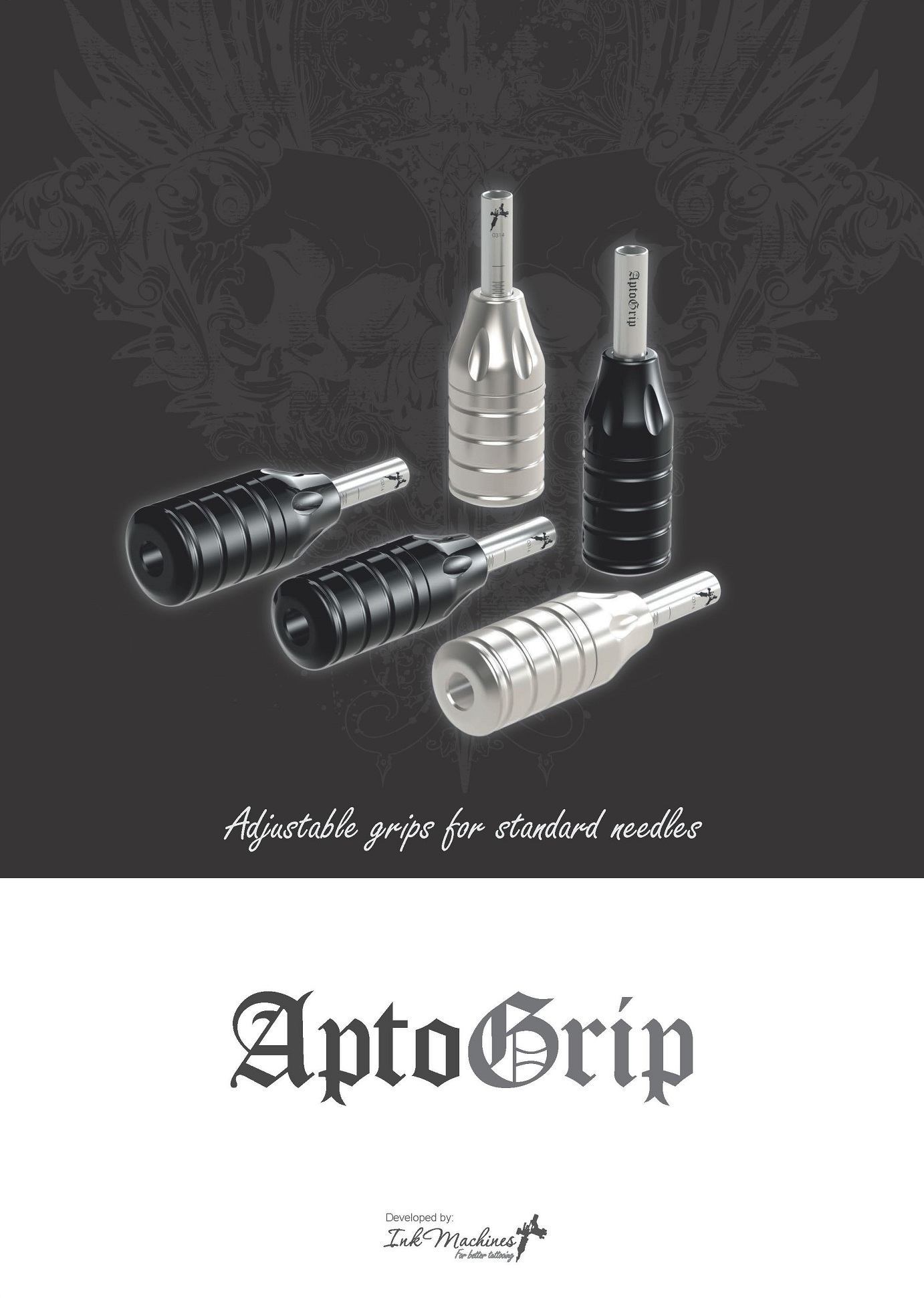 Ink Machines Aptogrip Aluminum Grip in Two Sizes