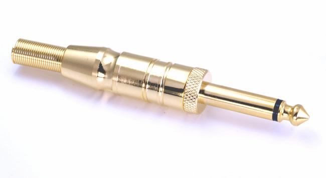 Streamlined Deluxe Gold Plated 1/4" Jack Mono Plug