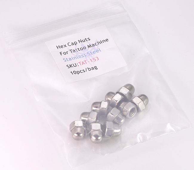 Stainless Steel Hex Cap Nut - M4 Metric - Tattoo Machine Supplies