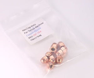 Copper Plated Hex Cap Nut - M4 Metric - Tattoo Machine Supplies