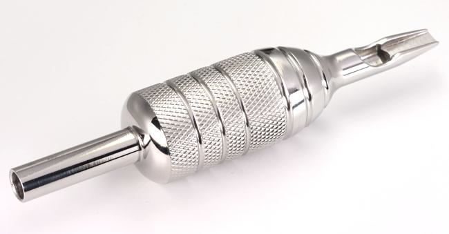 13FT - 1 PIECE Combo Stainless Steel Tattoo 7/8" Grip with 13 FT Open Flat Tip