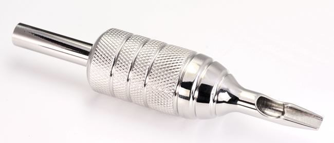 13FT - 1 PIECE Combo Stainless Steel Tattoo 7/8" Grip with 13 FT Open Flat Tip