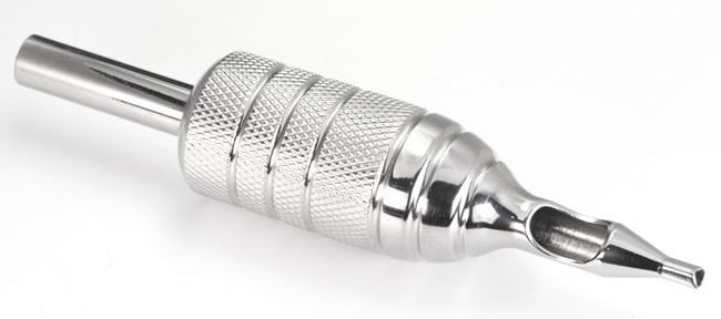 14DT - 1 PIECE Combo Stainless Steel Tattoo 7/8" Grip with 14 DT Diamond Tip