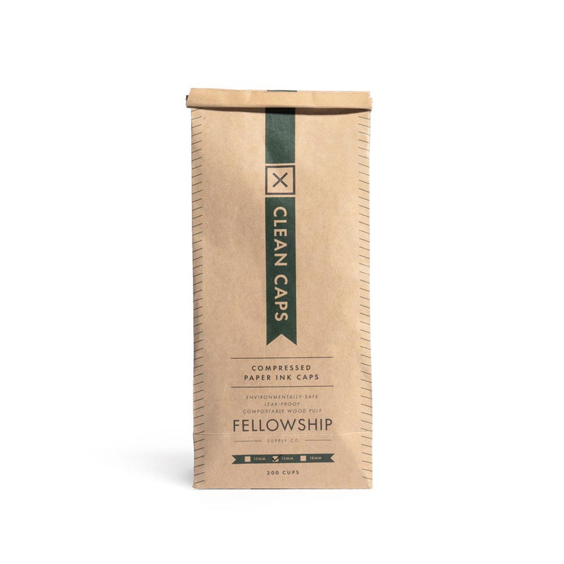 Fellowship Clean Caps — Bag of 200 Biodegradable Ink Cups — 15mm