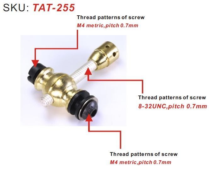 Polymorphic Brass Binding Post Set - M4 Metric - Complete Replacement Tattoo Machine Part