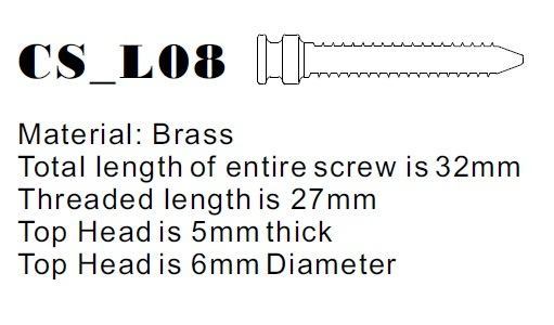 Long Copper Contact Screw - M4 Metric - Version 8