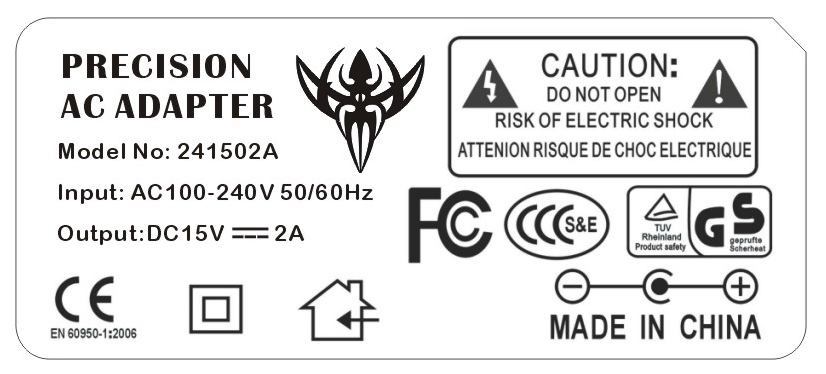 SPARE PLUG Power Supply Cords for Tattoo Power Supplies