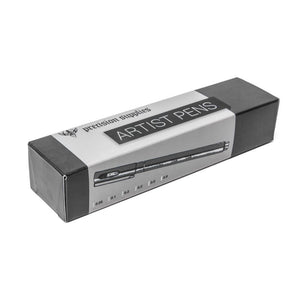 Precision Artist Black Drawing Pens - One Set of 6 Assorted Tips