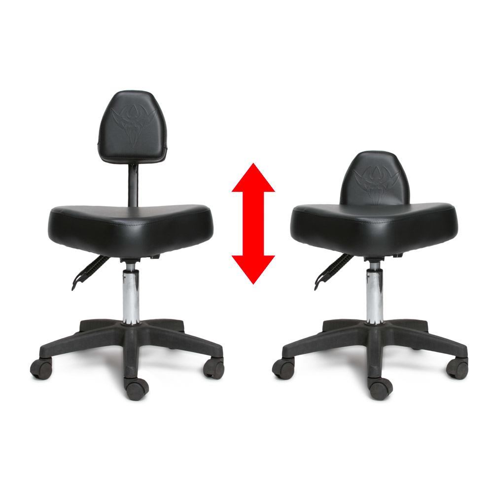 Precision Professional Tattoo Stool - Black and Silver