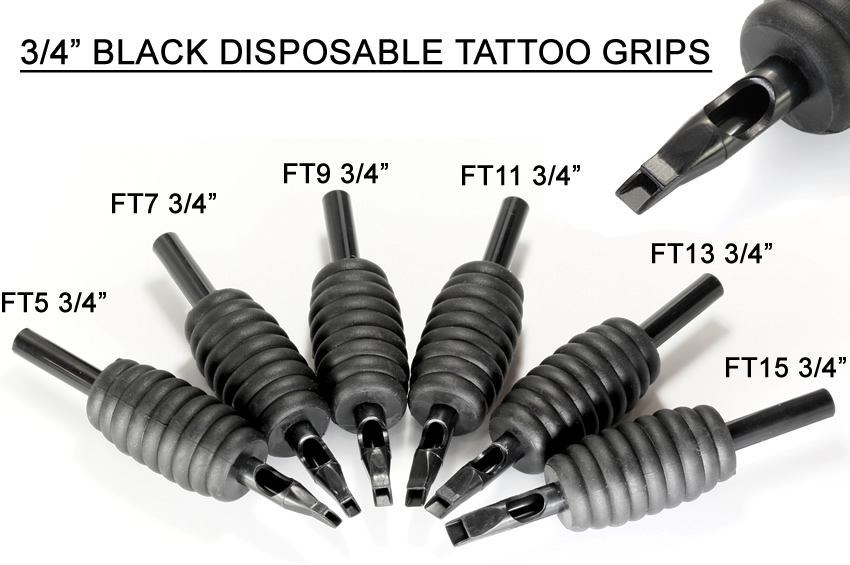 Classic Tube & Grip Sets  — 3/4" Black Disposable Grip — Box of 25