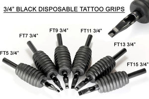 Classic Tube & Grip Sets  — 3/4" Black Disposable Grip — Box of 25