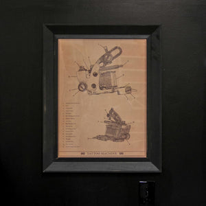 Tattoo Machine Anatomy Chart — 18” x 24” Poster
