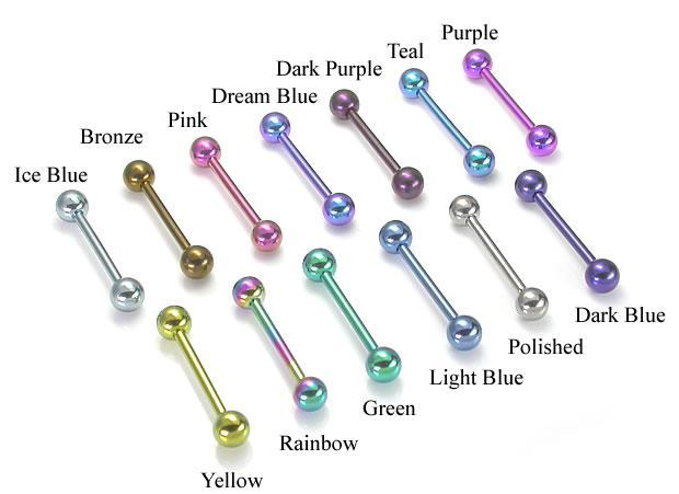16g Titanium Straight Barbell - Externally Threaded