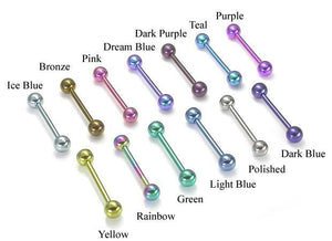 18g Externally Threaded Titanium Straight Barbell — Price Per 1