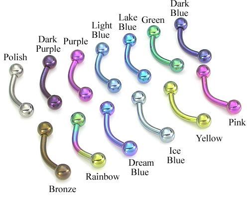 14g Titanium Bent Barbell with Titanium Balls