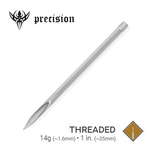 14g Threaded Sterilized 1" Piercing Needles — Box of 100