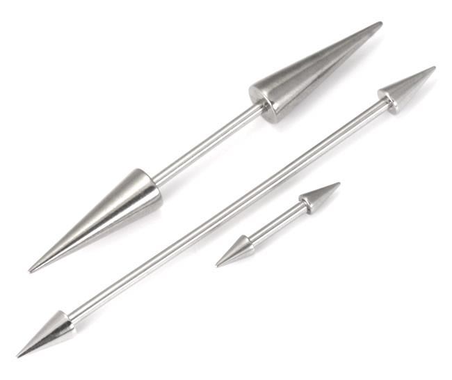 14g 5/8” Double Spike Straight Barbell — Price Per 1