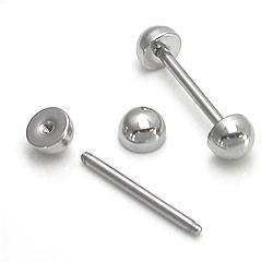 14g 5/8" Half Ball Straight Barbell