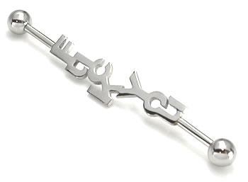 14g 1.75" Fuck You Industrial Barbell