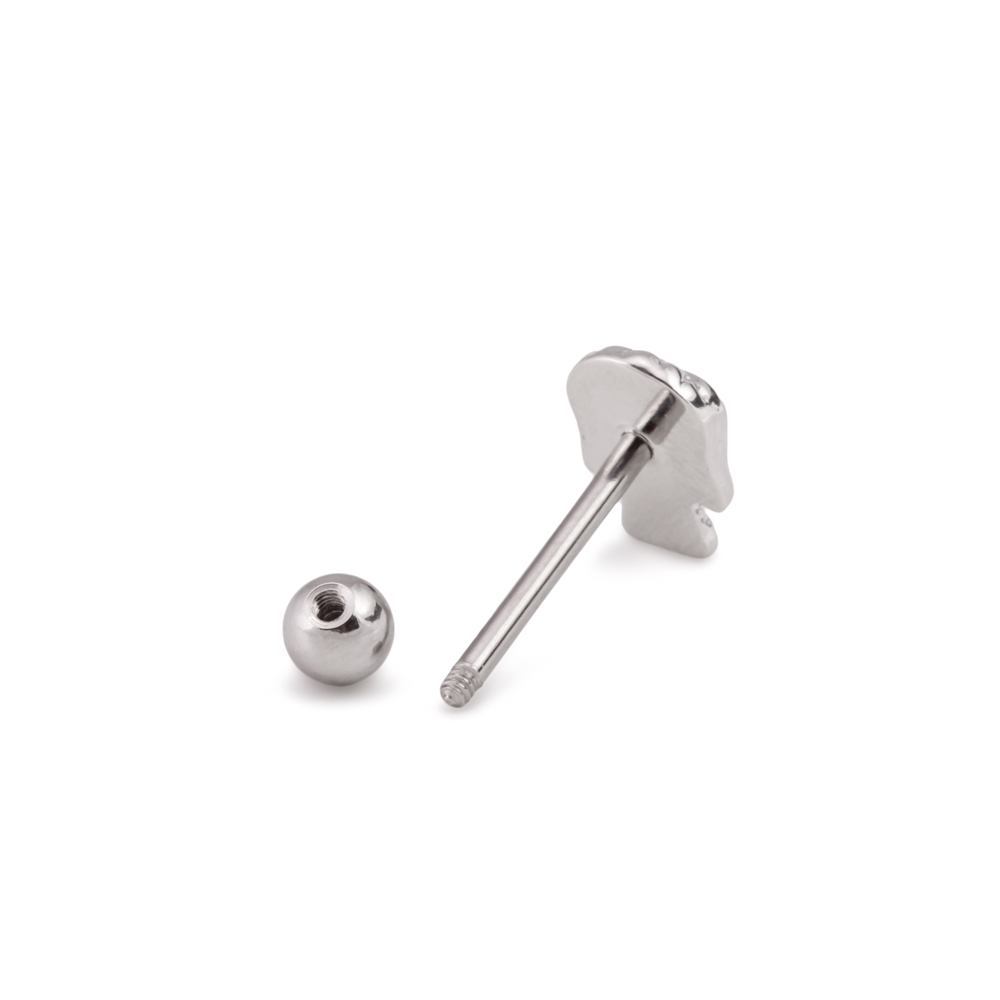 14g 5/8" Flat Skull Straight Barbell
