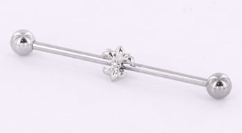 14g 1.5” Fleur de Lis Industrial Barbell