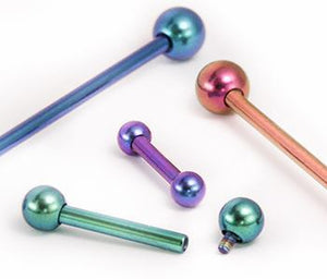 Tilum 18g Internal 0.8mm Threading Titanium Straight Barbell - Price Per 1