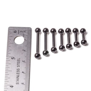 12g Internal PVD Black Straight Steel Barbell — Price Per 1