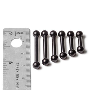 8g Black PVD Coated Steel Internal Straight Barbell - 3/8â to 1â