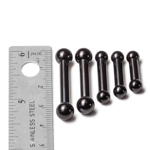 6g Black PVD Coated Steel Internal Straight Barbell - 1/2" to 1â