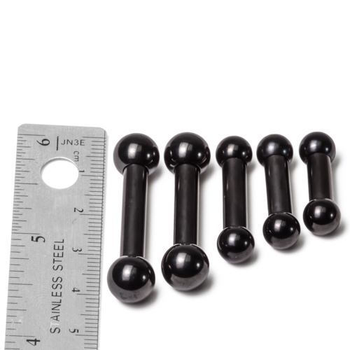 4g Black PVD Coated Steel Internal Straight Barbell - 1/2" to 1â