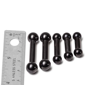 4g Black PVD Coated Steel Internal Straight Barbell - 1/2" to 1â