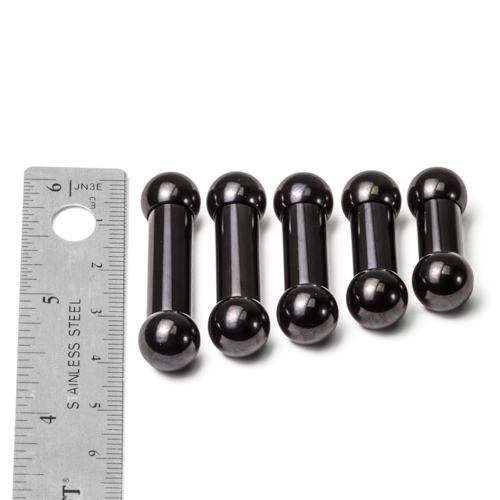 0g Black PVD Coated Steel Internal Straight Barbell - 1/2" to 1â