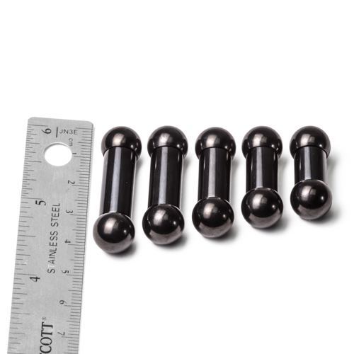 00g Black PVD Coated Steel Internal Straight Barbell - 1/2â to 1â