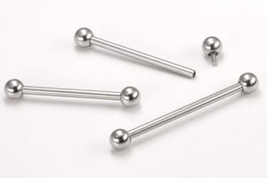 18g Internal 0.8mm Threading Steel Straight Barbell — Price Per 1